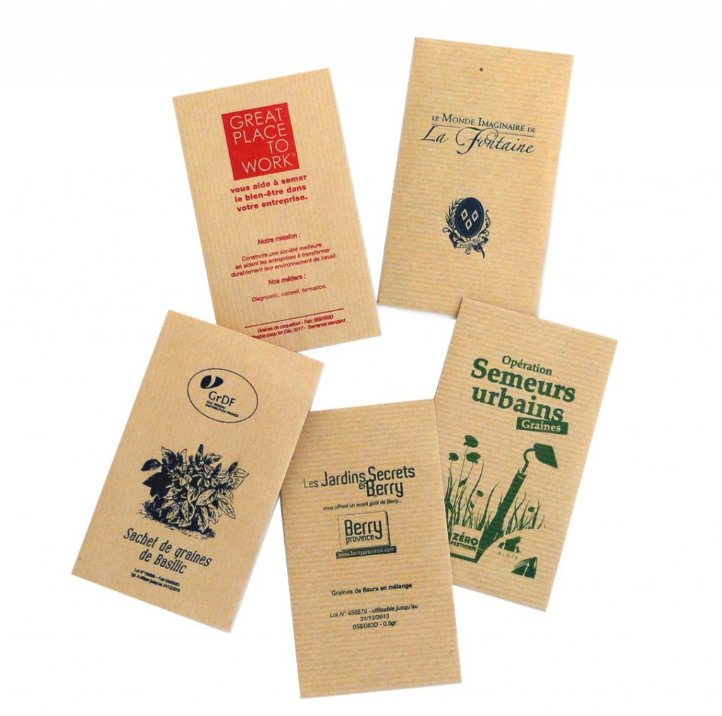 Sachet de graines à planter en sachet kraft personnalisé ARBRE A